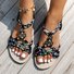 Sandales Espadrilles Femmes Boho Floral Été Polyester Vacances Toit ouvert Sandales Espadrilles Matériel de tissage à Enfiler