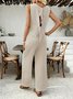 Deux Pièces Ensembles Femmes Urbain Plain Été Polyester Naturel Micro-élasticité Quotidien Coupe Régulière Régulier