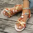 Sandales Espadrilles Femmes Boho Floral Été Polyester Vacances Toit ouvert Sandales Espadrilles Matériel de tissage à Enfiler