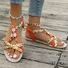 Sandales Espadrilles Femmes Boho Floral Été Polyester Vacances Toit ouvert Sandales Espadrilles Matériel de tissage à Enfiler