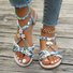 Sandales Espadrilles Femmes Boho Floral Été Polyester Vacances Toit ouvert Sandales Espadrilles Matériel de tissage à Enfiler