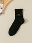 Chaussettes Femmes Sexy Toutes Les Saisons Motifs de broderie Coton Imprimé Antidérapant Faire la navette Chaussettes sur le mollet Régulier