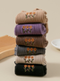 Chaussettes Femmes Sexy Toutes Les Saisons Motifs de broderie Coton Imprimé Antidérapant Faire la navette Chaussettes sur le mollet Régulier
