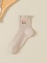 Chaussettes Femmes Sexy Toutes Les Saisons Motifs de broderie Coton Imprimé Antidérapant Faire la navette Chaussettes sur le mollet Régulier