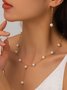 Collier Dame Romance Plain Toutes Les Saisons Roulotté Bal Perle Chaîne Colliers pour Femmes