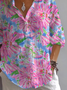Chemises Décontracté Floral Printemps / Automne Aucune élasticité Quotidien Ample Droit Régulier Col de Chemise pour Femmes