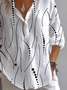 Chemises Rayé Décontracté Printemps / Automne Polyester Aucune élasticité Ample Droit Régulier Col de Chemise pour Femmes