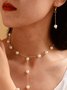 Collier Dame Romance Plain Toutes Les Saisons Roulotté Bal Perle Chaîne Colliers pour Femmes