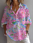 Chemises Décontracté Floral Printemps / Automne Aucune élasticité Quotidien Ample Droit Régulier Col de Chemise pour Femmes