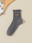 Chaussettes Femmes Sexy Toutes Les Saisons Motifs de broderie Coton Imprimé Antidérapant Faire la navette Chaussettes sur le mollet Régulier