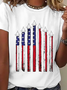T-shirts Décontracté Été Le jour de l'indépendance (Drapeau) Micro-élasticité Quotidien Ample Jersey Manches Courtes Col Rond pour Femmes