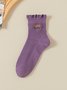 Chaussettes Femmes Sexy Toutes Les Saisons Motifs de broderie Coton Imprimé Antidérapant Faire la navette Chaussettes sur le mollet Régulier