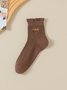 Chaussettes Femmes Sexy Toutes Les Saisons Motifs de broderie Coton Imprimé Antidérapant Faire la navette Chaussettes sur le mollet Régulier