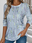 T-shirts Décontracté Printemps / Automne Motif dégradé Aucune élasticité Vacances Ample Jersey Manches Longues Non pour Femmes