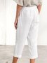 Pantalons Femmes en Lin Plain Été Coton Naturel Domestique Corsaire Pantalon droit Droit