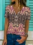 T-shirts Femmes Décontracté Floral Été Micro-élasticité Quotidien Coupe Régulière Régulier Trapèze Régulier