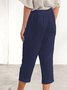 Pantalons Femmes en Lin Plain Été Coton Naturel Domestique Corsaire Pantalon droit Droit