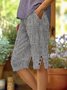 Pantalons Géométrique Décontracté Été Naturel Micro-élasticité Coupe Régulière Plage Shorts Trapèze Cinquième pantalon pour Femmes