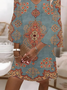 Femmes Floral Bleu Col V Confortable Imprimé Robe Maxi Décontracté
