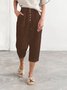 Pantalons Femmes en Lin Plain Été Coton Naturel Domestique Corsaire Pantalon droit Droit