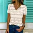 T-shirts Femmes Décontracté Floral Été Coton Col V Micro-élasticité Quotidien Manches Courtes Trapèze