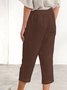 Pantalons Femmes en Lin Plain Été Coton Naturel Domestique Corsaire Pantalon droit Droit