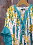 Blouses Pois Polka Boho Été Micro-élasticité Faire la navette Demi Manche Régulier Trapèze Régulier pour Femmes