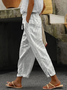 Pantalons Géométrique Décontracté Printemps / Automne Naturel Aucune élasticité Quotidien Long Régulier Pantalon baggy pour Femmes