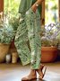 Pantalons Femmes Décontracté Floral Printemps / Automne Naturel Micro-élasticité Quotidien Coupe Régulière Long Régulier