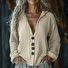 Chemises Décontracté Plain Printemps / Automne en Lin Micro-élasticité Quotidien Manches Longues Régulier Col de Chemise pour Femmes
