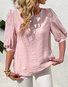 T-shirts Décontracté Plain Été Coton Quotidien Coupe Régulière Régulier Trapèze Régulier pour Femmes