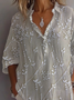 Chemises Femmes Décontracté Floral Printemps / Automne Imprimé Quotidien Manches Longues Droit Régulier Col de Chemise