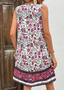 Femmes Floral Comme Image Col V Confortable Robe Mi-Longue Décontracté