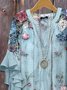 Blouses Femmes Simple Floral Été Micro-élasticité Faire la navette Demi Manche Régulier Trapèze Régulier