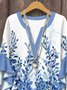 Blouses Femmes Vacances Été Plantes Coton Coupe Régulière Demi Manche Régulier Trapèze Régulier