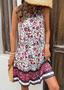 Femmes Floral Comme Image Col V Confortable Robe Mi-Longue Décontracté