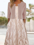 Femmes Floral Comme Image Col Rond Confortable Robe Mi-Longue Décontracté