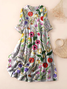 Femmes Floral Gris Clair Col Rond Confortable Robe Maxi Décontracté