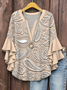Blouses Simple Motif Cachemire Été Faire la navette Coupe Régulière Demi Manche Régulier Trapèze Régulier pour Femmes
