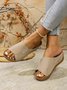 Sandales Femme Décontracté Plain Été Zip Quotidien Cuir Cuir Talon Bas Toit ouvert