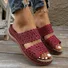Sandales Femme Décontracté Plain Été Cuir Cuir à Talon Plat Toit ouvert Sandales Antidérapantes polypropylène