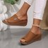Sandales Femme Décontracté Plain Été Zip Quotidien Cuir Cuir Talon Bas Toit ouvert