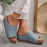 Sandales Femme Décontracté Plain Été Zip Quotidien Cuir Cuir Talon Bas Toit ouvert