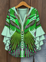Blouses Décontracté Imprimé d'Animal image Été Col V Micro-élasticité Quotidien Coupe Régulière Demi Manche Régulier pour Femmes