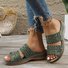 Sandales Femme Décontracté Plain Été Cuir Cuir à Talon Plat Toit ouvert Sandales Antidérapantes polypropylène