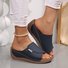 Sandales Femme Décontracté Plain Été Zip Quotidien Cuir Cuir Talon Bas Toit ouvert