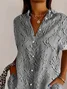 Chemises Décontracté Floral Été Polyester Micro-élasticité Ample Droit Régulier Col de Chemise pour Femmes