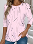 T-shirts Femmes Rayé Décontracté Printemps / Automne Aucune élasticité Ample Manches Longues Régulier Droit Non