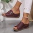 Sandales Femme Décontracté Plain Été Zip Quotidien Cuir Cuir Talon Bas Toit ouvert
