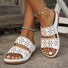 Sandales Femme Décontracté Plain Été Cuir Cuir à Talon Plat Toit ouvert Sandales Antidérapantes polypropylène